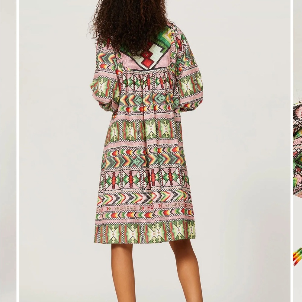 Farm Rio Aztec Midi Dress Small - Picture 3 of 10